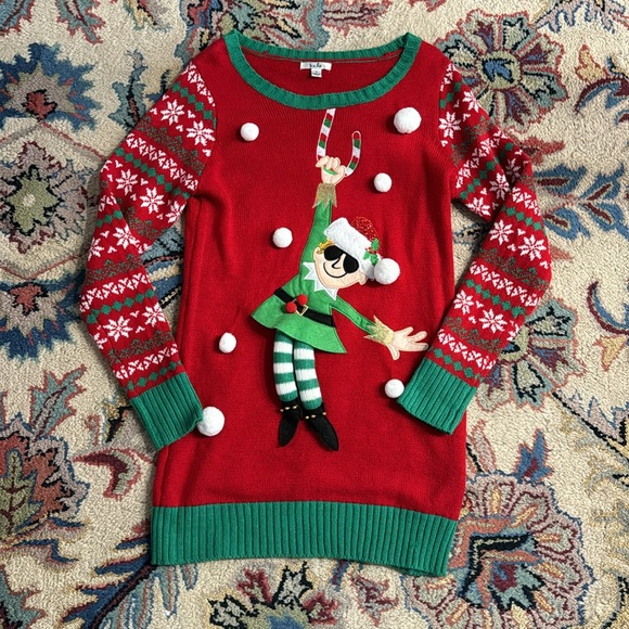 Ugly Christmas Sweater with Elf - Picture 4 of 7